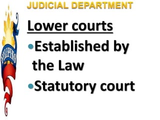 Lower courts
Established by
the Law
Statutory court
 