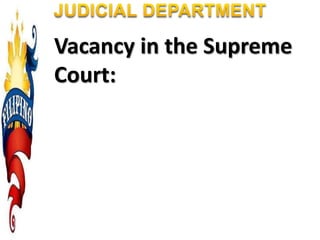 Vacancy in the Supreme
Court:
 