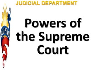 Powers of
the Supreme
Court
 