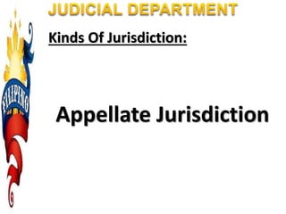 Kinds Of Jurisdiction:
Appellate Jurisdiction
 