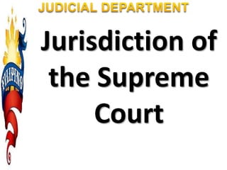 Jurisdiction of
the Supreme
Court
 