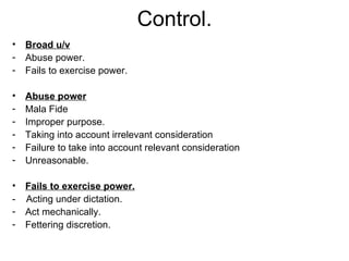 Judicial review to discretionary power | PPT