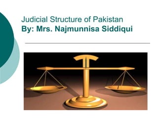 Judicial Structure of Pakistan By: Mrs. Najmunnisa Siddiqui 