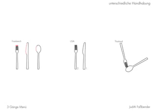 Judith Faßbender3 Gänge Menü
unterschiedliche Handhabung
1.2.
Frankreich USA Thailand
 