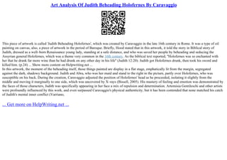 Judith Slaying Holofernes Analysis | PPT