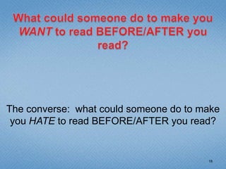 So when I began to write a book about tweens and teens and reading….A titleSome researchA late night inspiration14