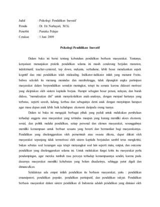 bedah buku psikologi pendidikan