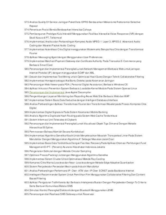 Judul Judul Skripsi Bidang Sistem Informasi