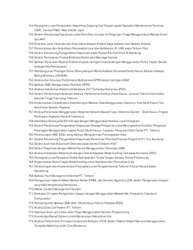 Judul Judul Skripsi Bidang Sistem Informasi