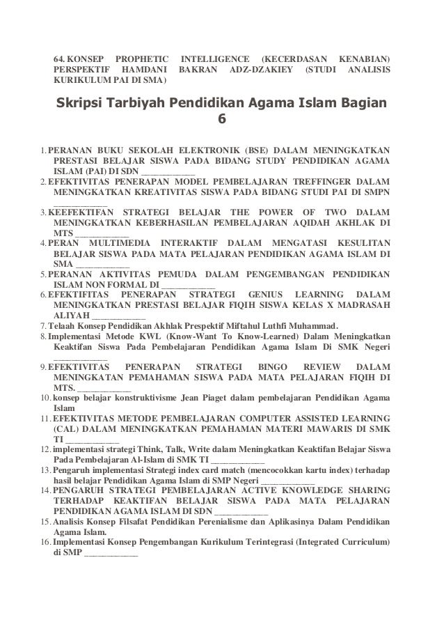 Contoh Proposal Skripsi Pai Tarbiyah Pdf Viewer - dedalmylife