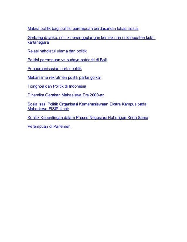 Judul Skripsi Politik Judul Skripsi Politik