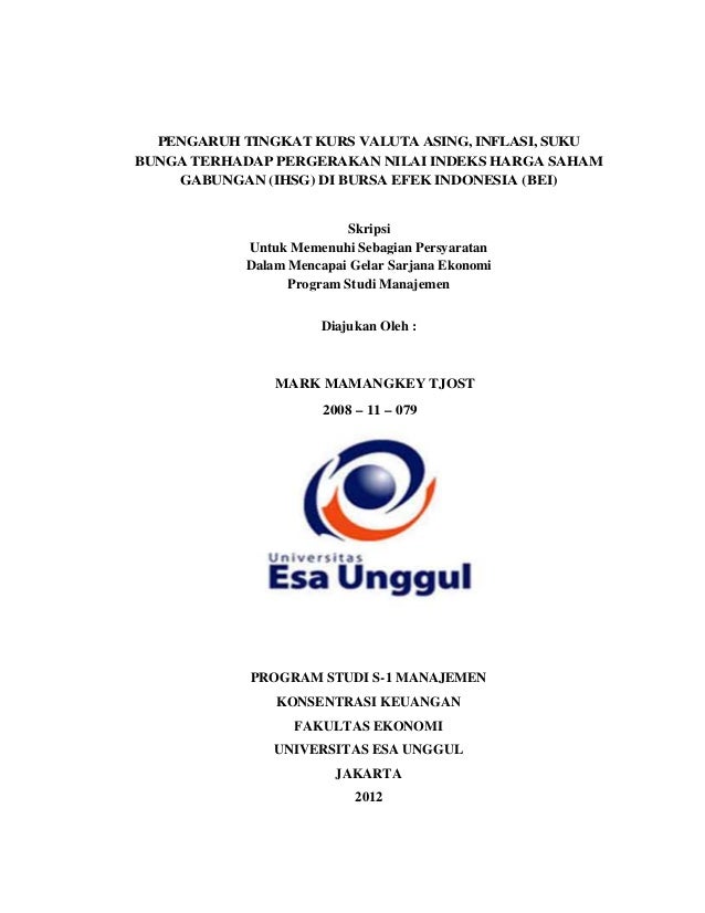 Cover Skripsi Esa Unggul Ide Judul Skripsi Universitas
