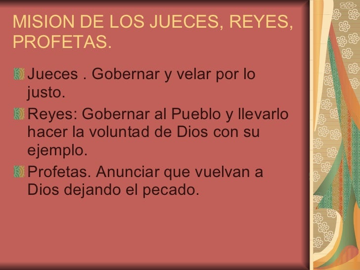 Jueces, Reyes Y Profetas