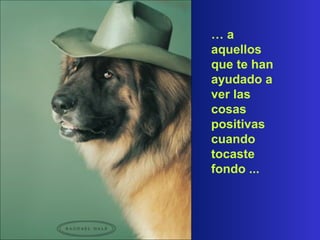 …a
aquellos
que te han
ayudado a
ver las
cosas
positivas
cuando
tocaste
fondo ...
 