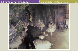 El arte a mi alrededor            Ensayo de ballet (...). Edgar Degas        72




2o preescolar | interiores.indd 72                                         2/15/10 5:39:42 PM
 