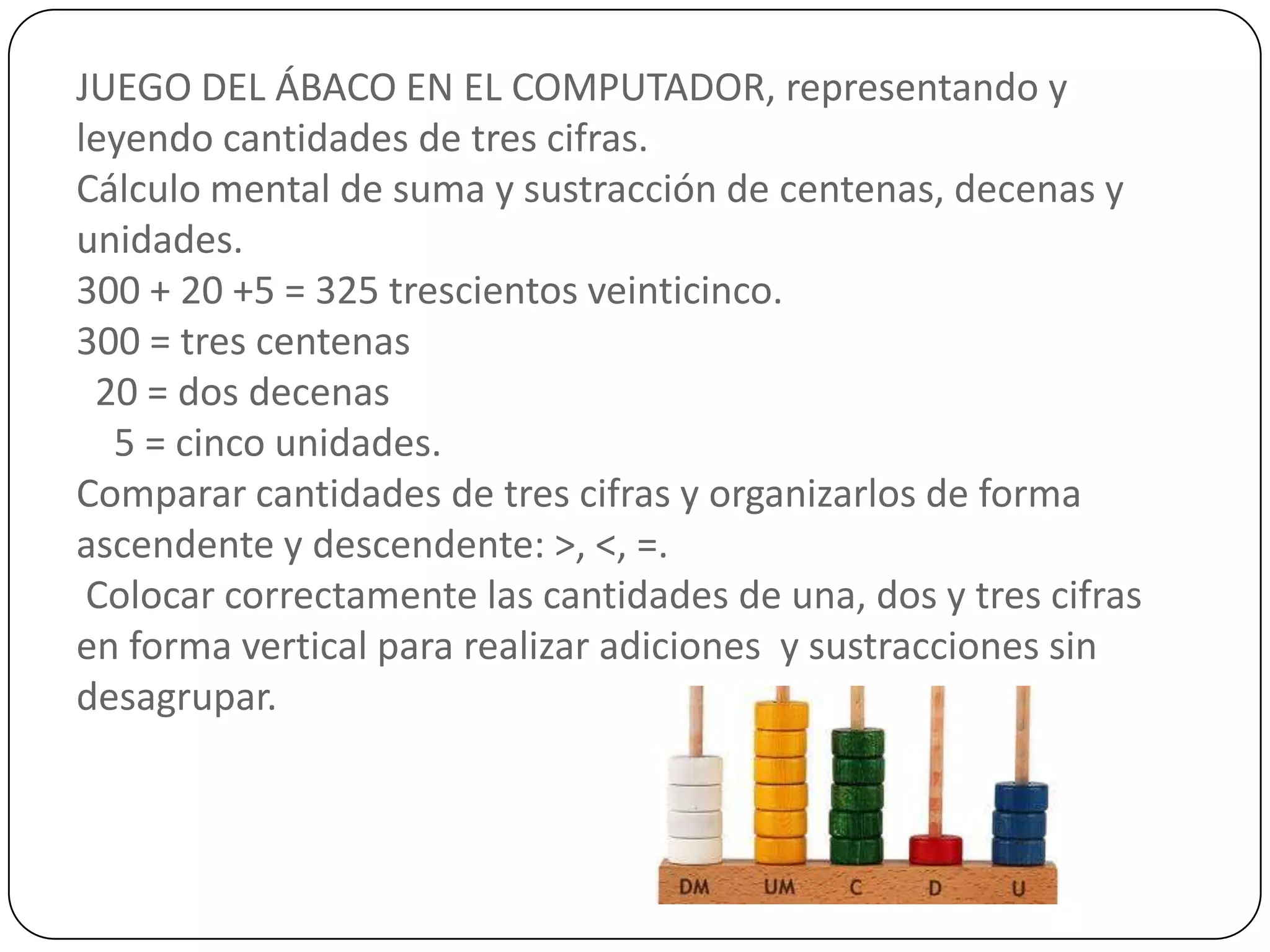 Juego con el abaco y aprendo matematicas | PPTX