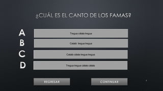 3 
Tregua cátala tregua 
Catalá tregua tregua 
Catalá cátala tregua tregua 
Tregua tregua cátala cátala 
 