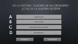 5 
Comprar los hilos 
Tener un hilo azul 
Que el fama lo invite a su automóvil 
Que esté lloviendo 
 