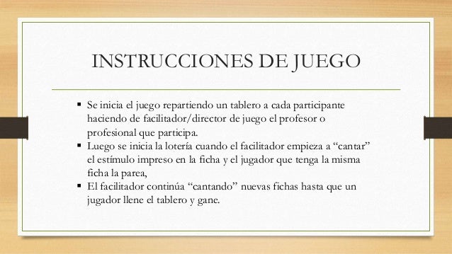 Juego didactico loteria