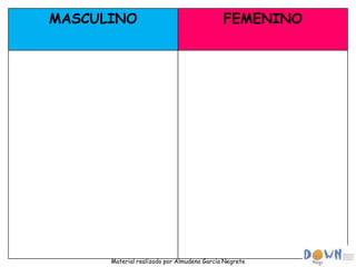 MASCULINO                                   FEMENINO




      Material realizado por Almudena García Negrete
 