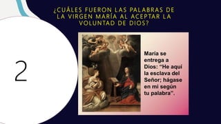 UNA PISTA
LUCAS 1, 38
¿ C U Á L E S F U E R O N L A S PA L A B R A S D E
L A V I R G E N M A R Í A A L A C E P TA R L A
V O LU N TA D D E D I O S ?
2
 