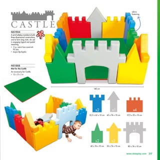 NS1888
Mat for the Castle
An accessory for Castle.
• 125 x 125 x 2 cm
NS1904
Asetofsoftplaymodulestobuild
three-dimensiona...