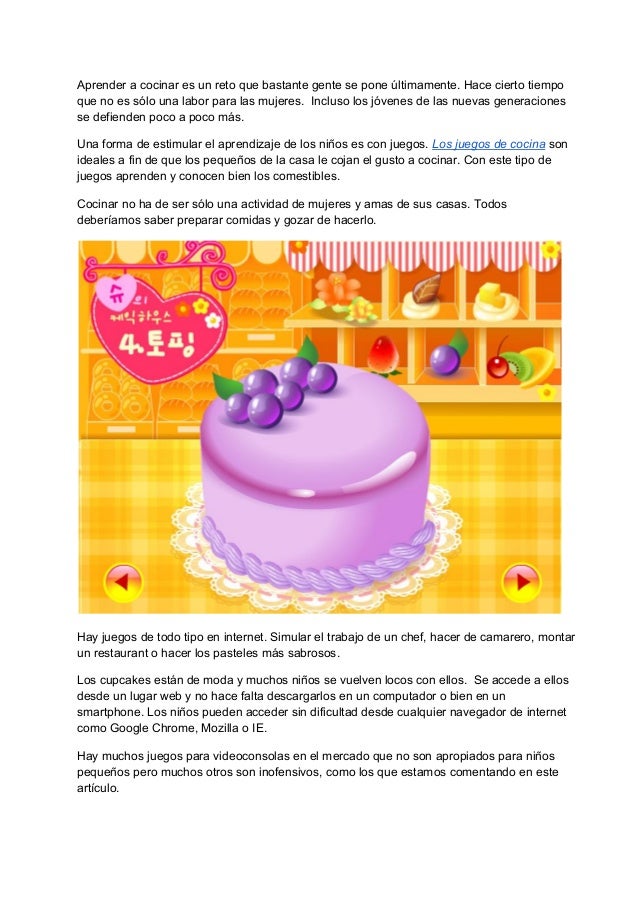 Juegos De Cocinar Para Aprender