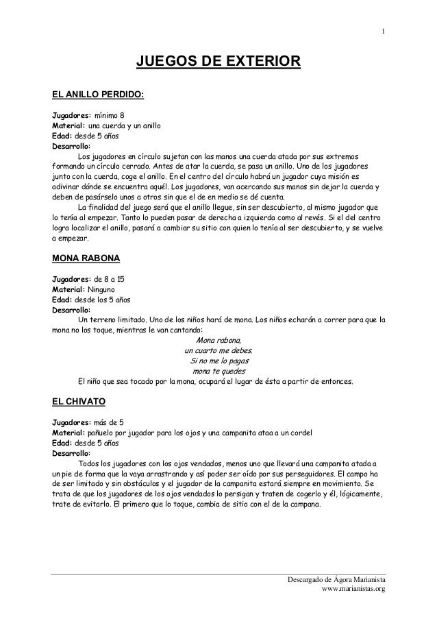 juegos exterior niños 5 años