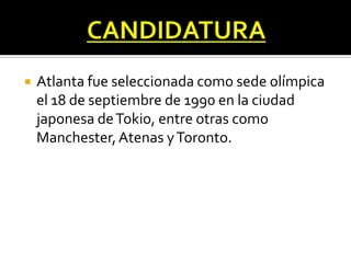 Juegos olimpicos atlanta 1996 PPT