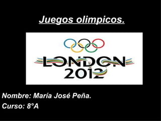 Juegos olimpicos.




Nombre: María José Peña.
Curso: 8°A
 