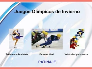 Juegos Olímpicos de Invierno Artístico sobre hielo  De velocidad  Velocidad pista corta PATINAJE 
