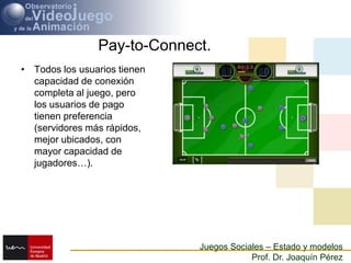 Pay-to-Connect.Todos los usuarios tienen capacidad de conexión completa al juego, pero los usuarios de pago tienen preferencia (servidores más rápidos, mejor ubicados, con mayor capacidad de jugadores…).