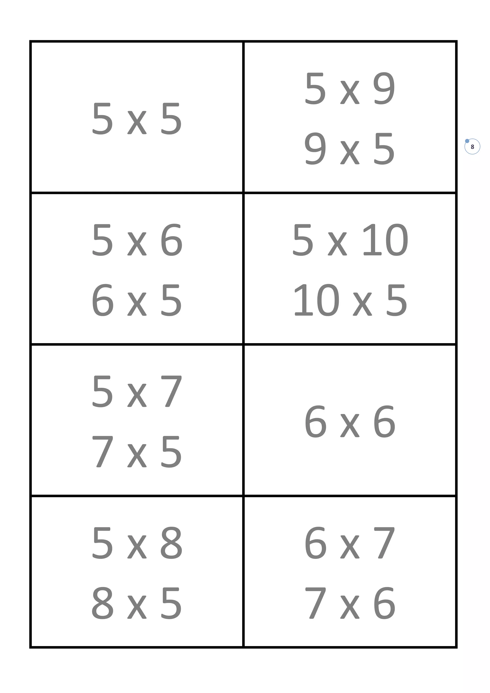 Juego tablas de multiplicar | PDF