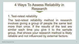 JUEZAN-RELIABILITY OF ASSESSMENT TOOLS.pptx