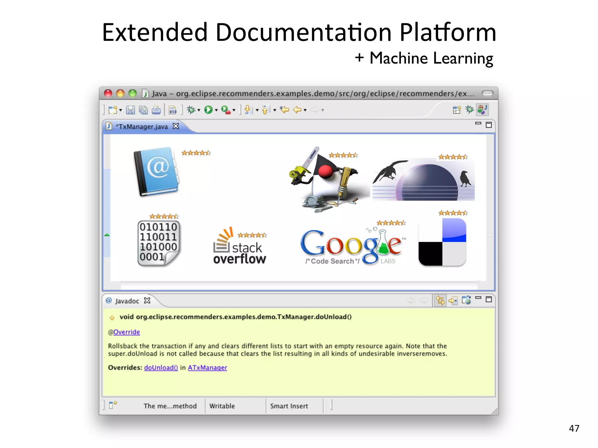 Extended	
  Documenta8on	
  Plasorm
                      + Machine Learning




                                           47
 