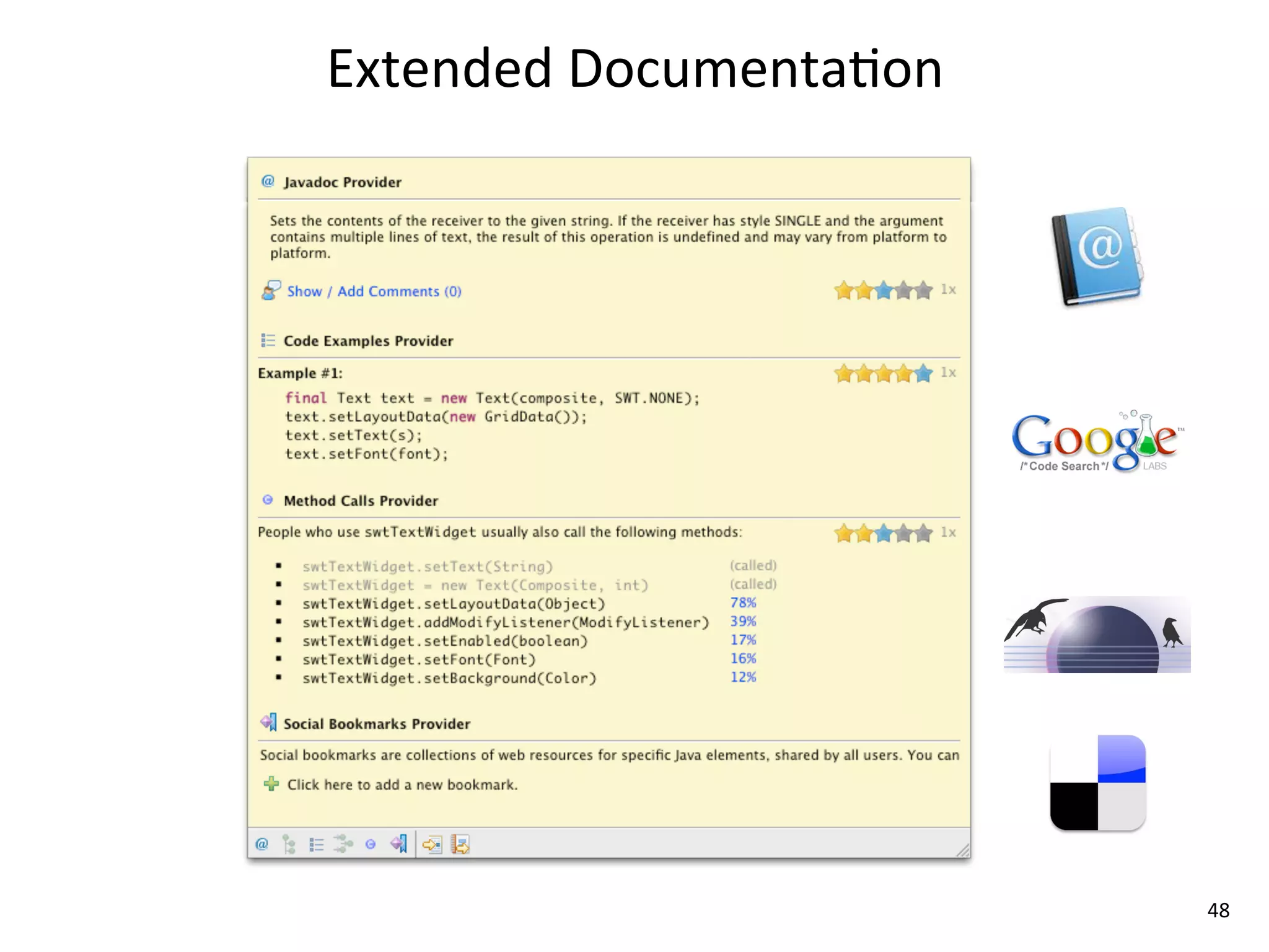 Extended	
  Documenta8on




                           48
 
