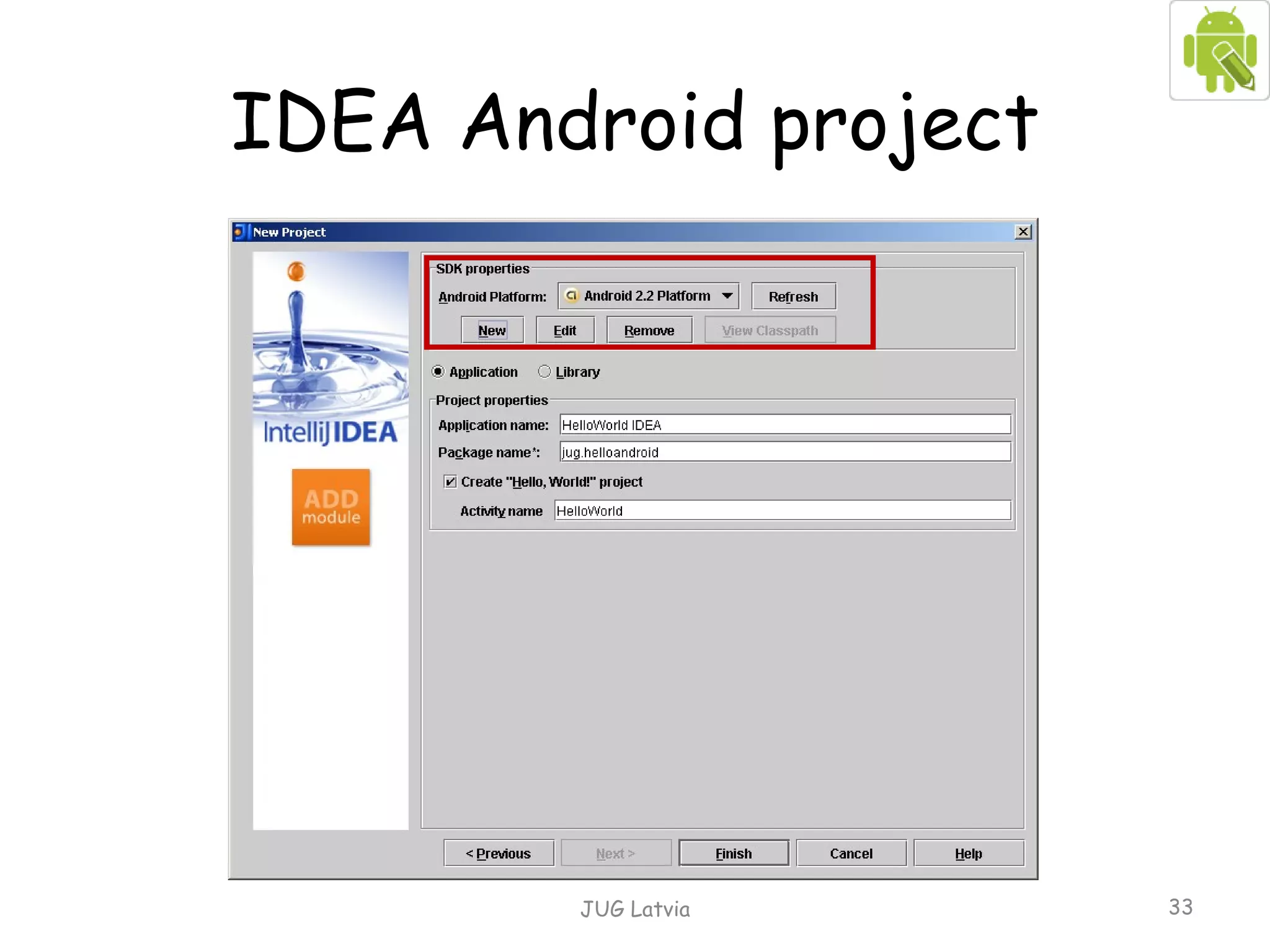 IDEA Android project JUG Latvia 