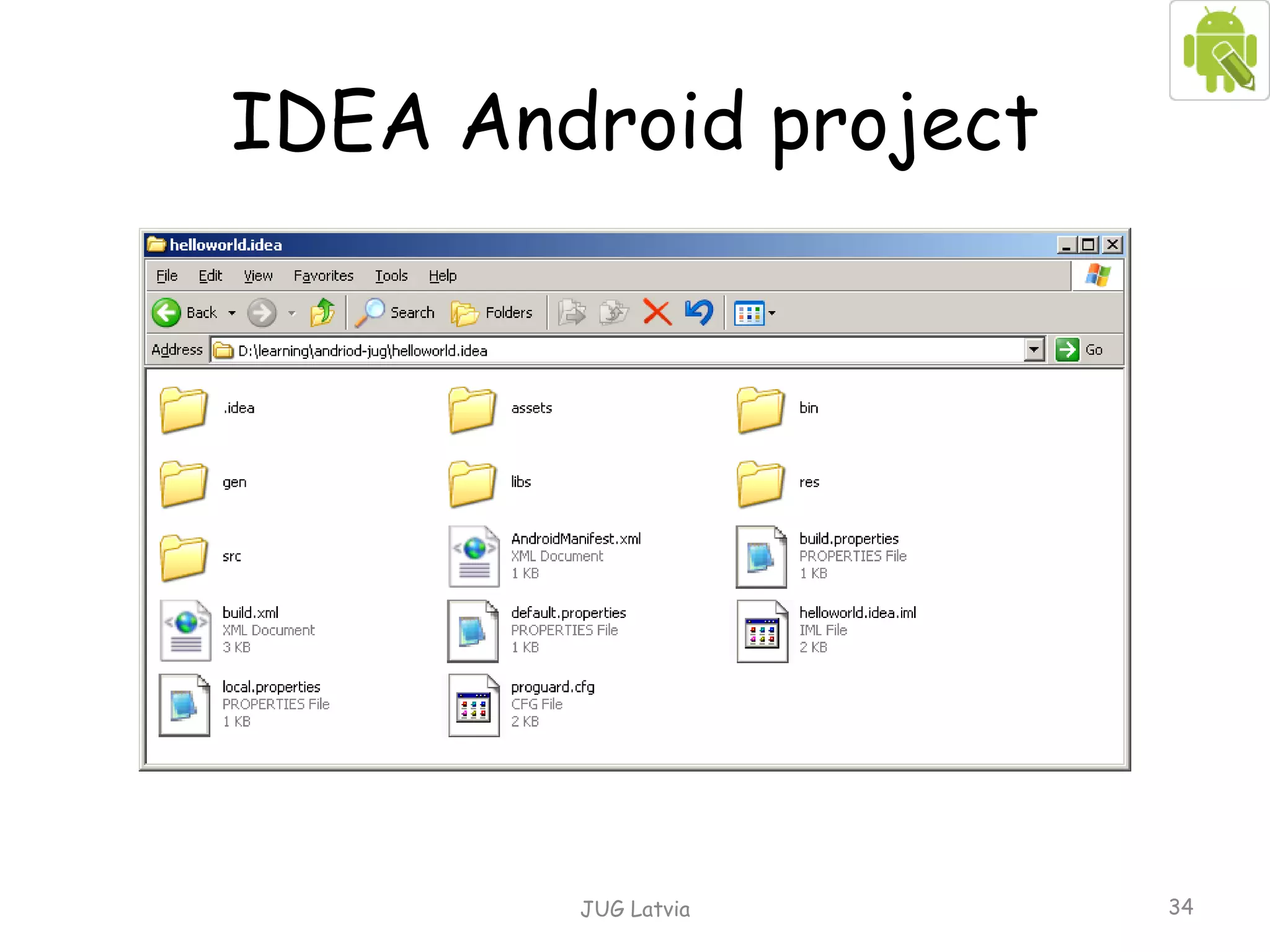 IDEA Android project JUG Latvia 