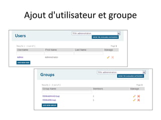 Ajout d'utilisateur et groupe
 