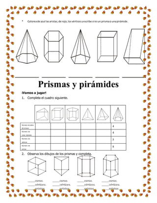 Hoja De Trabajo Sobre El Volumen De Prismas Rectos