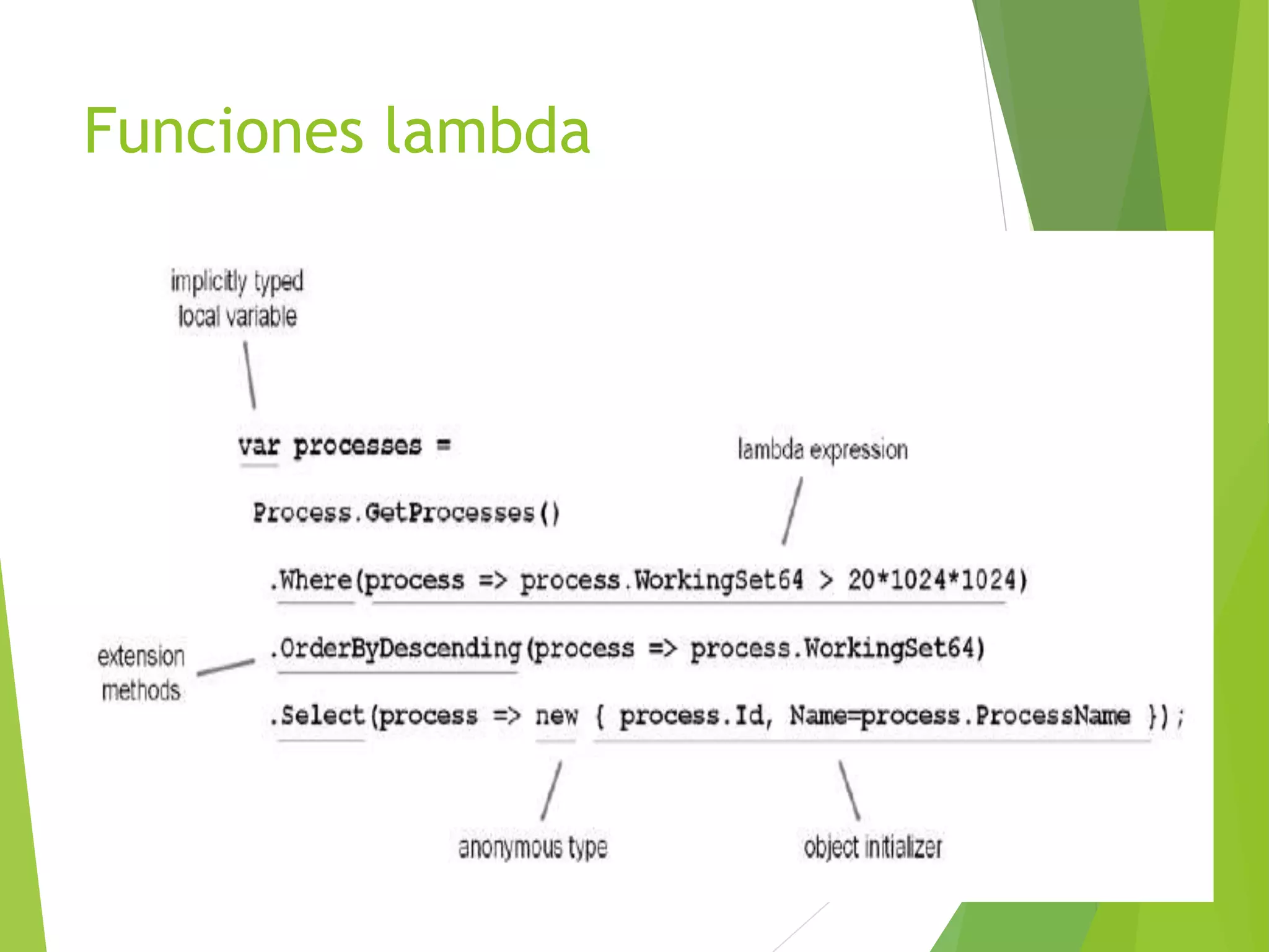 Funciones lambda 
 