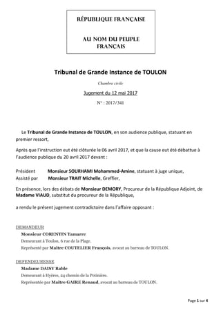 Exemple D Un Jugement De Tgi