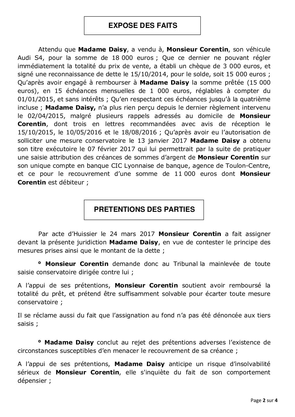 Exemple d'un jugement de TGI