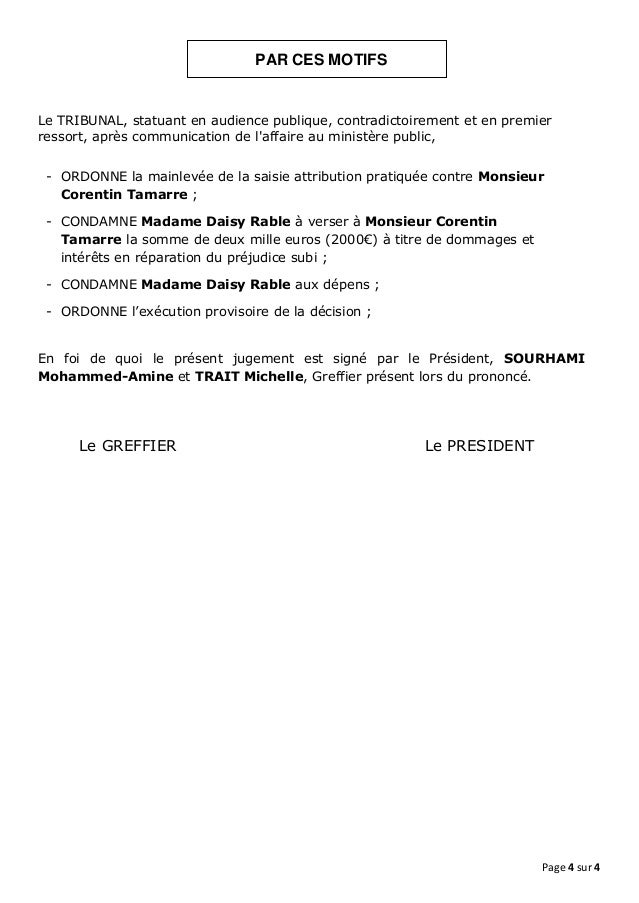 Exemple d'un jugement de TGI