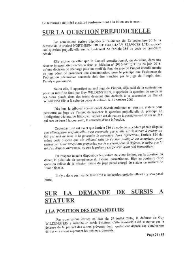 Affaire Wildenstein Le Jugement Du Tribunal Correctionnel De Paris