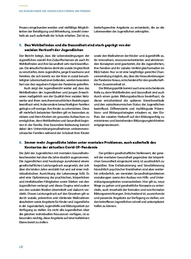 16
das Wohlbefinden der jugendlichen stärken und Fördern!
Prozess eingebunden werden und vielfältige Möglich-
keiten der B...