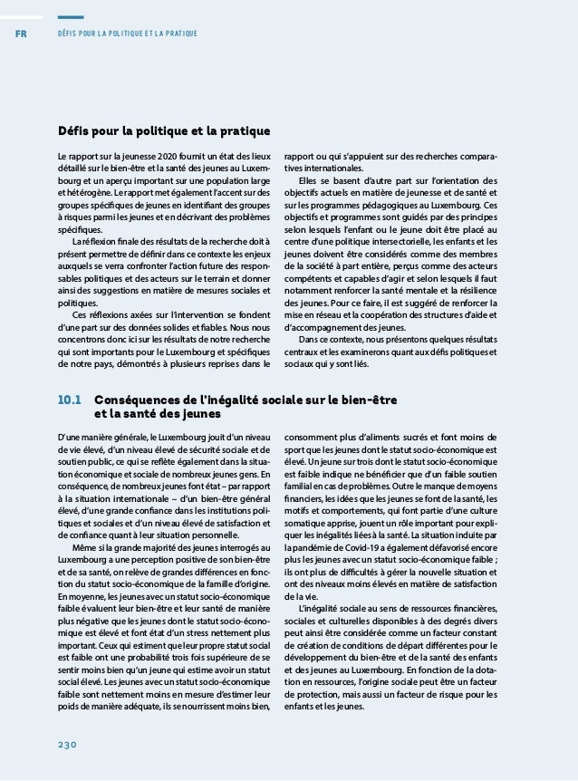 Rapport sur la situation de la jeunesse 2020