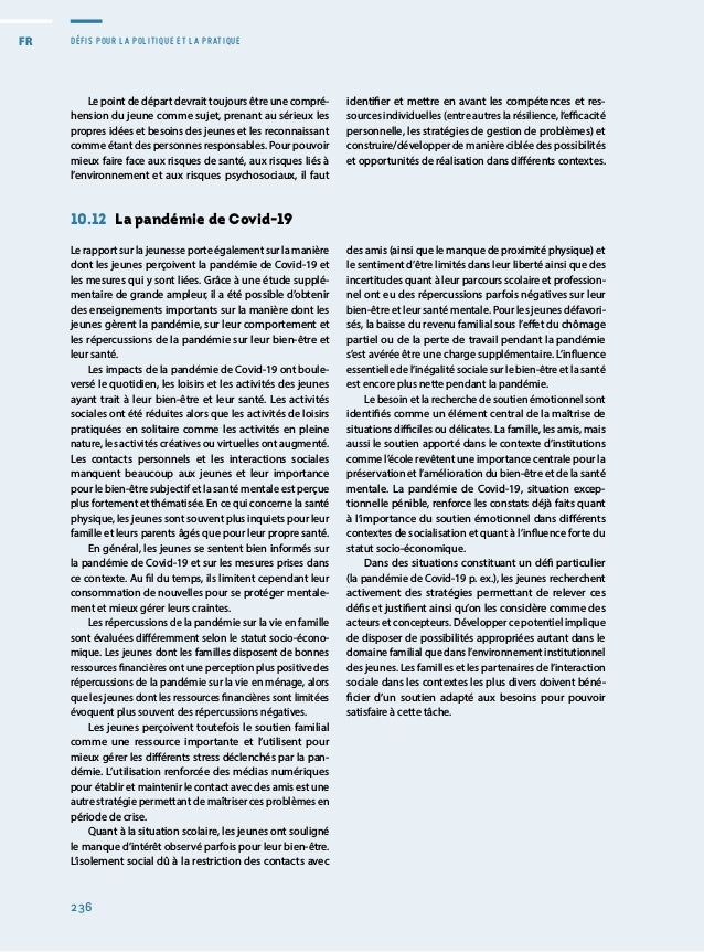 Rapport sur la situation de la jeunesse 2020