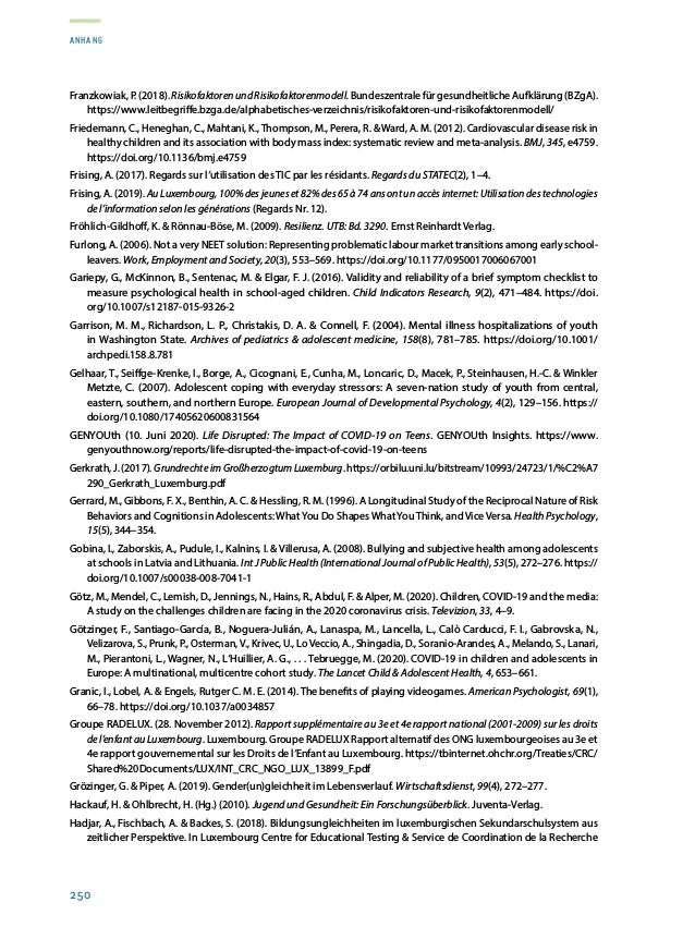 Rapport sur la situation de la jeunesse 2020