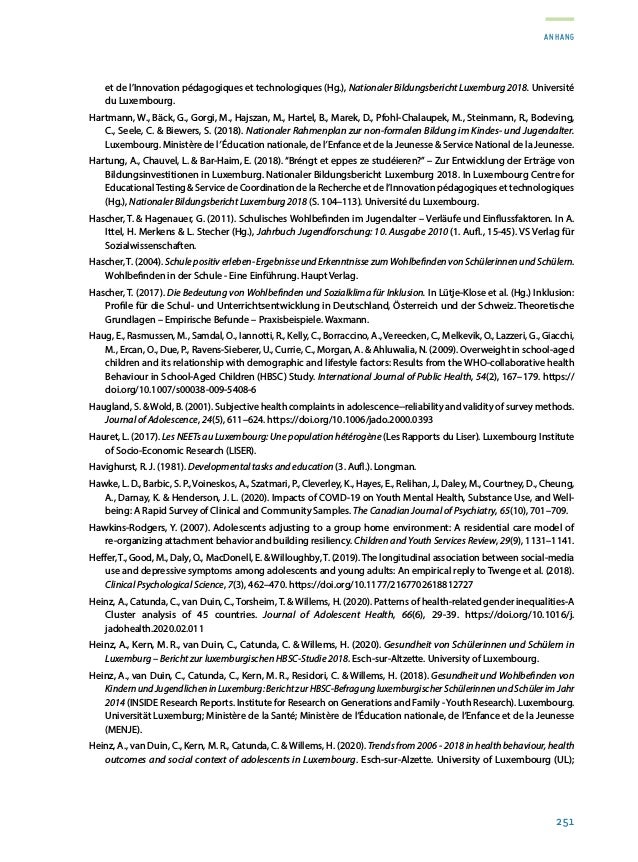 Rapport sur la situation de la jeunesse 2020